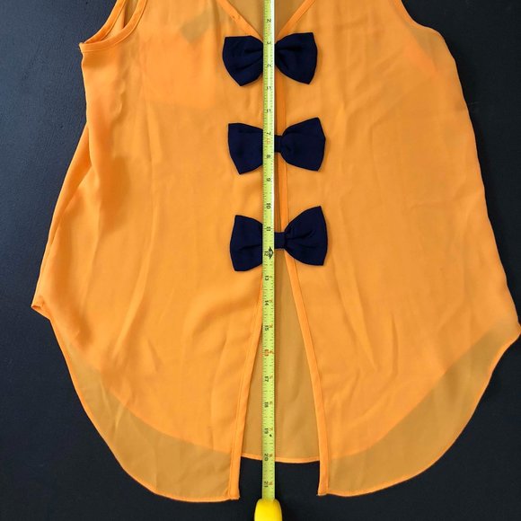 Copper Key Orange Tank Top with Navy Bows - Picture 3 of 5